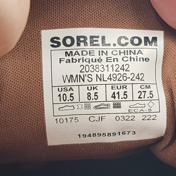 SOREL NWOB Evie Ankle Lace up Wedge Booties Brown Gray Suede - Picture 9 of 10